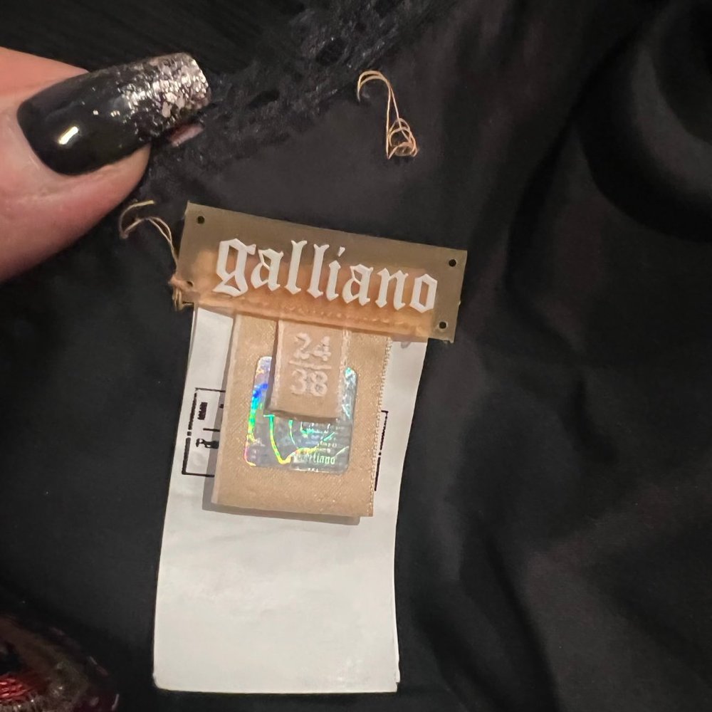 2007 Y2K JOHN GALLIANO BOHO EMBELLISHED ASYMMETRICAL DRESS SZ 38 IT / 2 US - Picture 6 of 8
